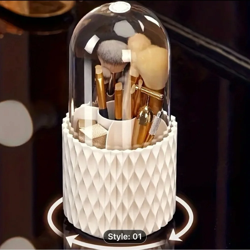 Elegant White Makeup Brush Holder